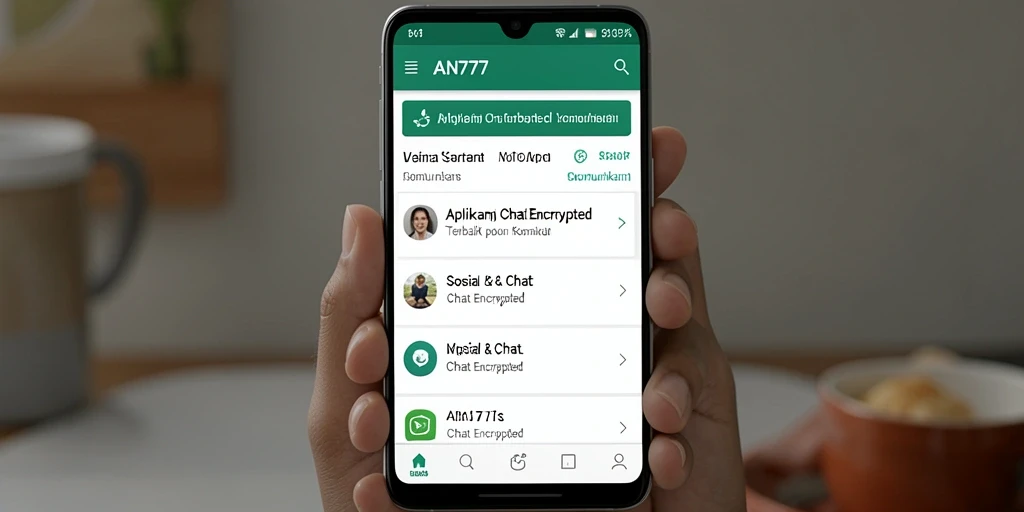 Antarmuka canggih AN777 yang mendukung fitur Chat Encrypted.