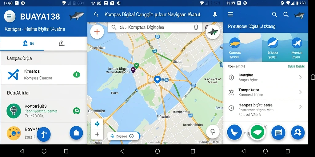 Antarmuka BUAYA138 menampilkan kompas digital yang modern dan intuitif.