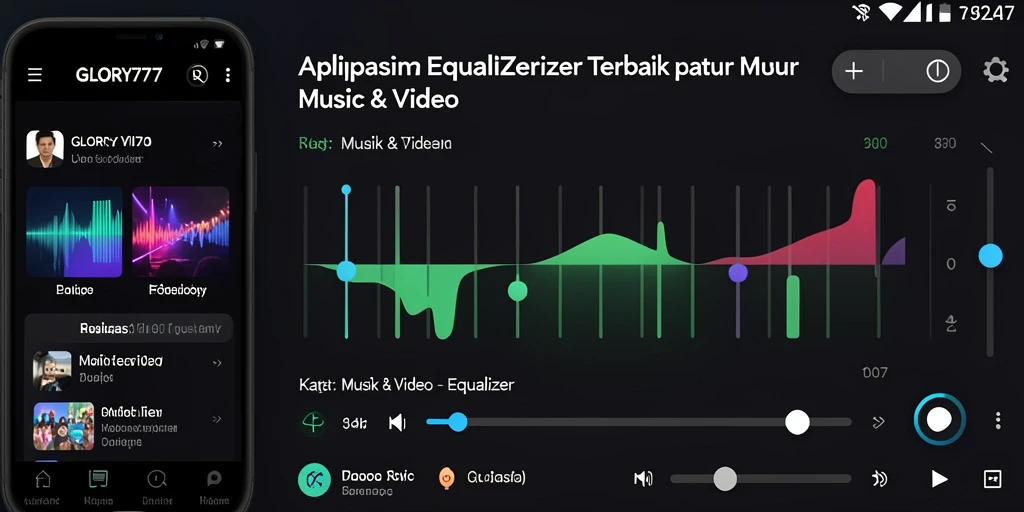 Antarmuka GLORY777 yang modern dan fungsional untuk pengaturan Equalizer.