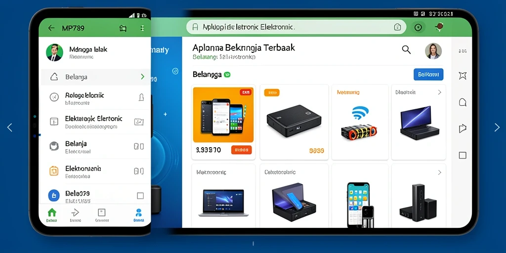 Antarmuka MVP789 yang menarik untuk belanja elektronik.
