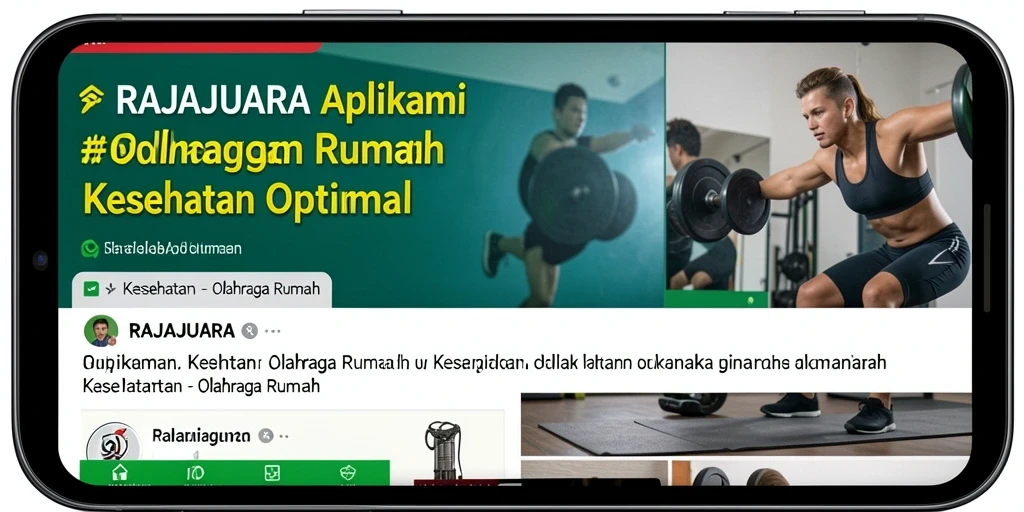 Screenshot utama RAJAJUARA menampilkan antarmuka aplikasi Olahraga Rumah.