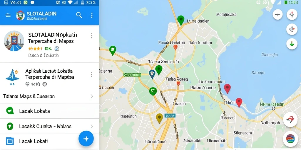 Tampilan antarmuka utama SLOTALADIN saat melacak lokasi.