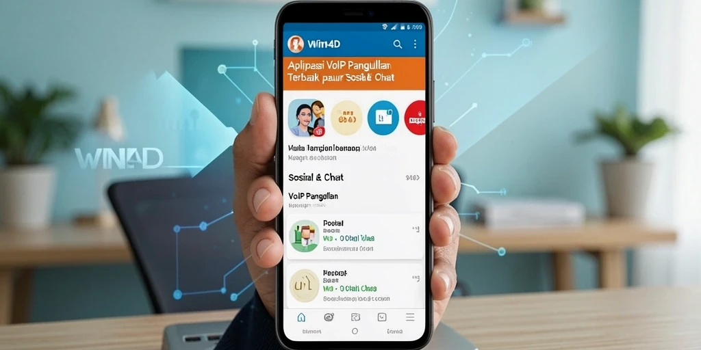Antarmuka aplikasi WIN4D untuk panggilan VoIP yang intuitif dan mudah digunakan.