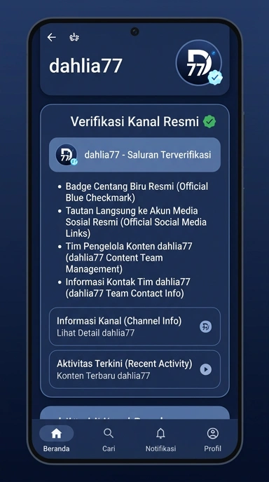Kanal Resmi dahlia77 untuk Pengguna Android
